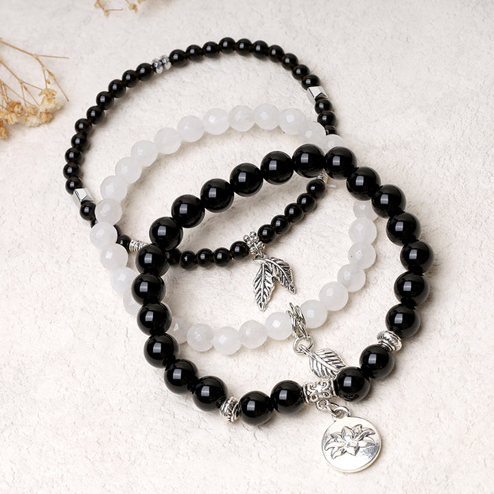 Bracelet Lotus en perles de cristal de quartz naturel avec énergie de guérison et 3 pièces de Buddha Stones - image 9