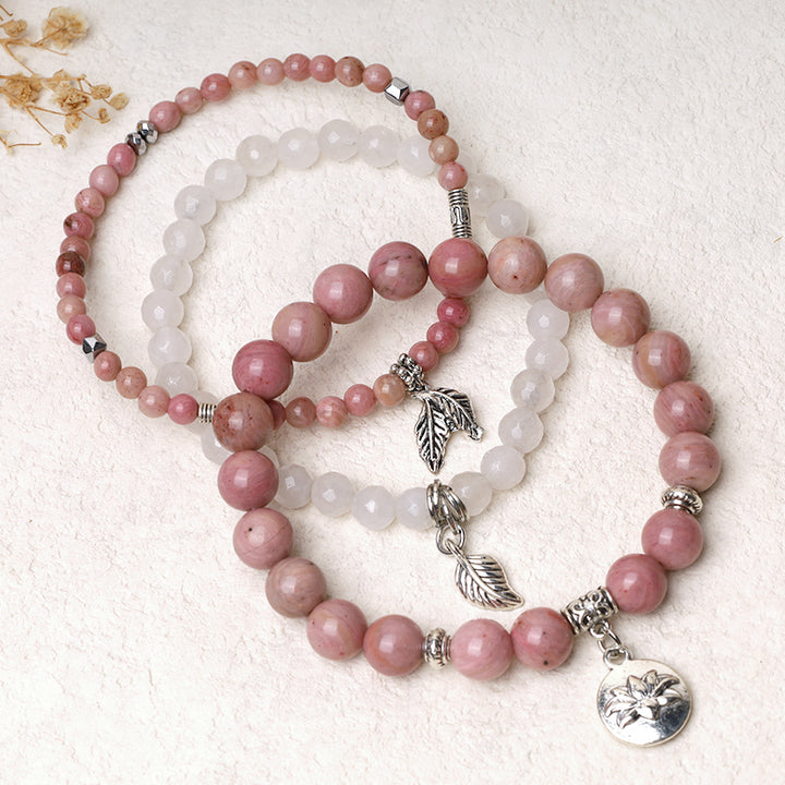Bracelet Lotus en perles de cristal de quartz naturel avec énergie de guérison et 3 pièces de Buddha Stones - image 15