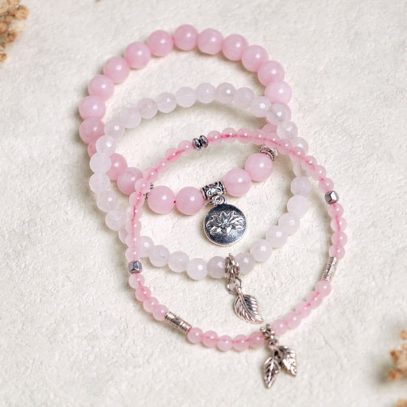 Bracelet Lotus en perles de cristal de quartz naturel avec énergie de guérison et 3 pièces de Buddha Stones - image 19
