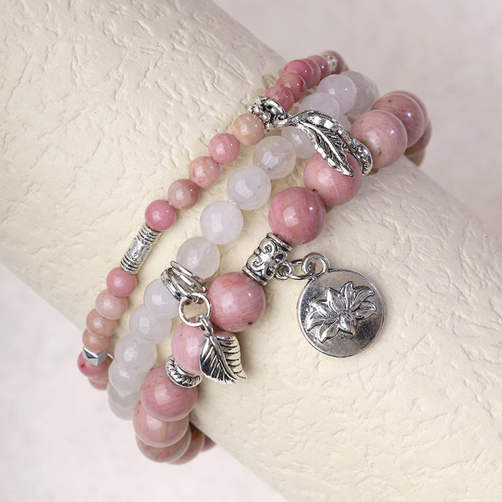 Bracelet Lotus en perles de cristal de quartz naturel avec énergie de guérison et 3 pièces de Buddha Stones - image 16
