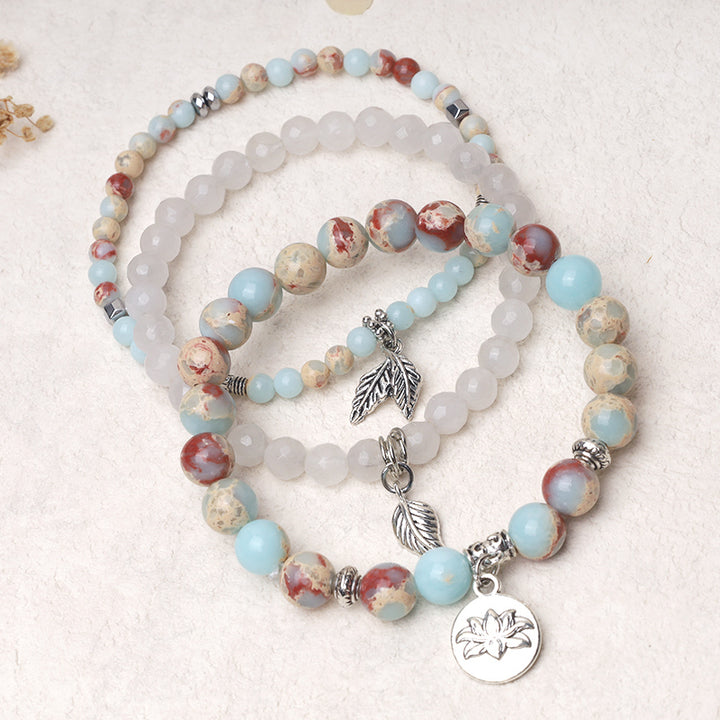 Bracelet Lotus en perles de cristal de quartz naturel avec énergie de guérison et 3 pièces de Buddha Stones - image 31