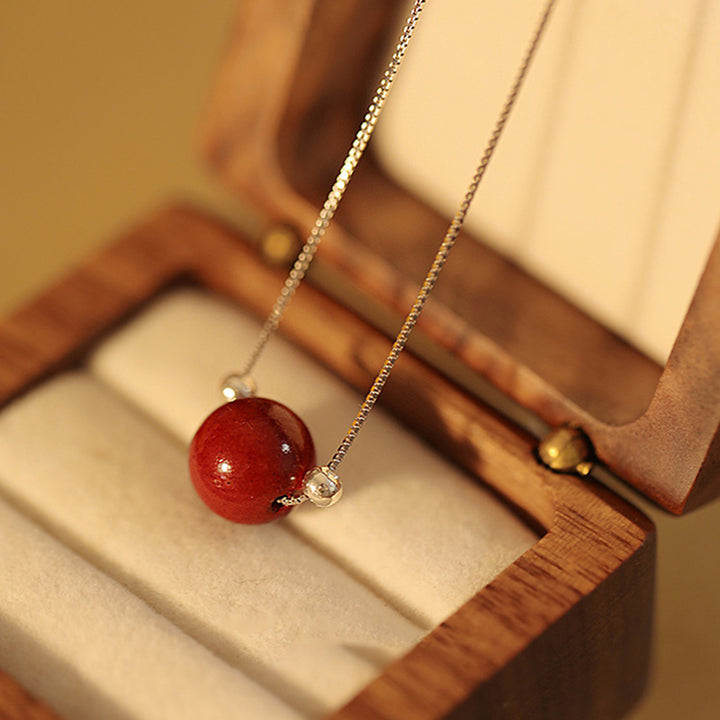 Collier pendentif en argent sterling 925 avec Buddha Stones - Perle de cinabre de 8 mm - image 4