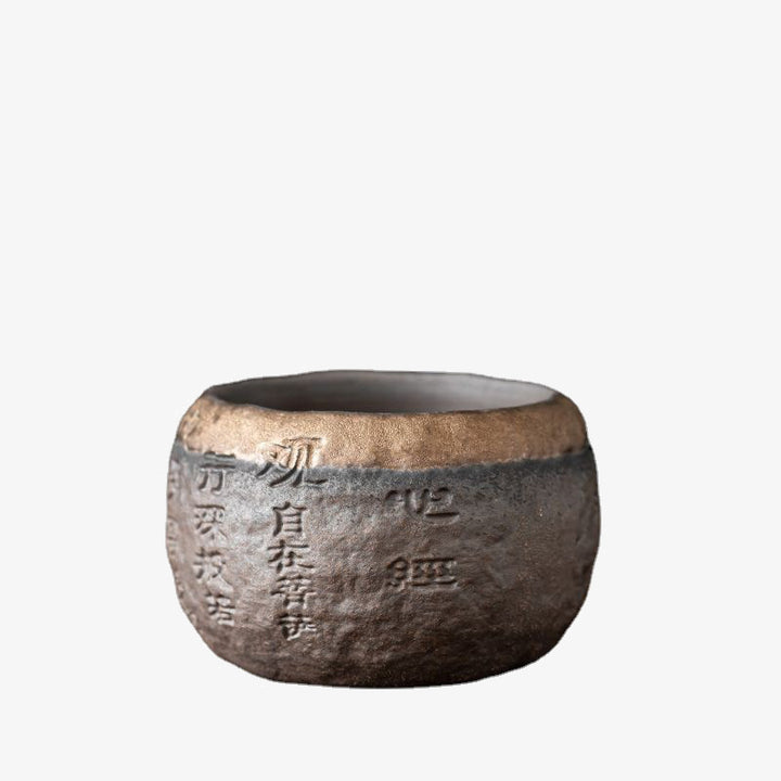 Tasse à thé en céramique gravée Buddha Stones Heart Sutra Tasse à thé Kung Fu 130 ml