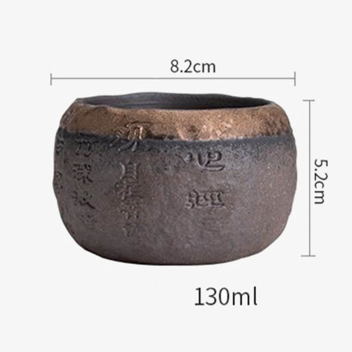 Tasse à thé en céramique gravée Buddha Stones Heart Sutra Tasse à thé Kung Fu 130 ml