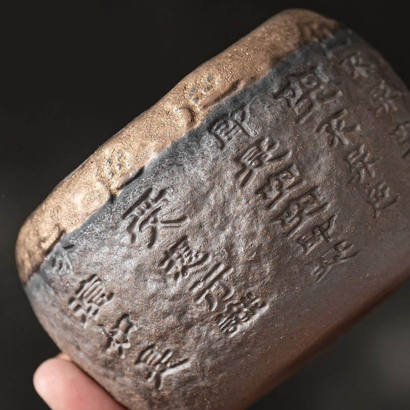 Tasse à thé en céramique gravée Buddha Stones Heart Sutra Tasse à thé Kung Fu 130 ml