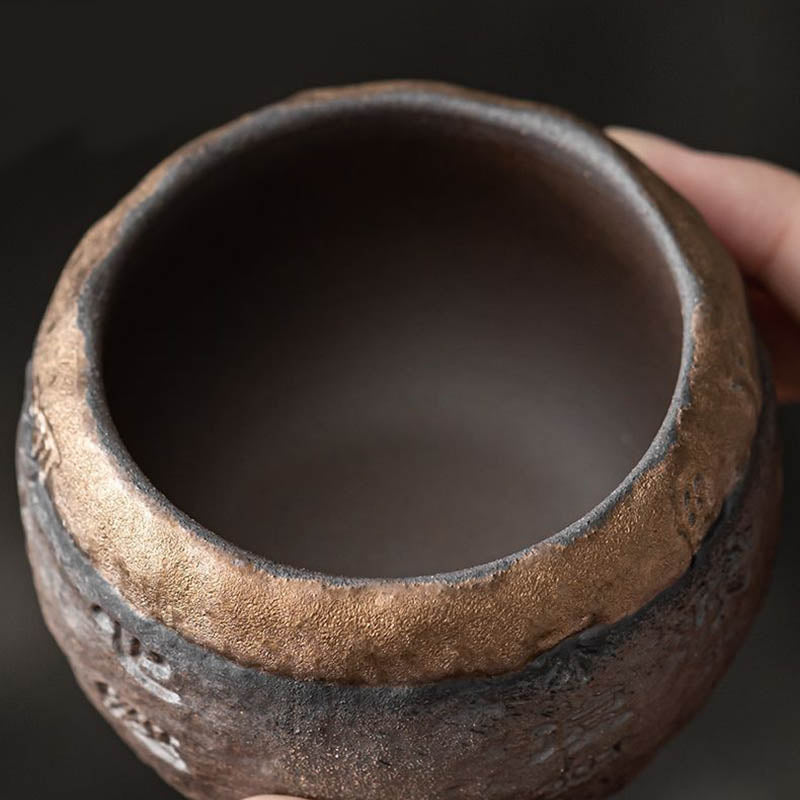 Tasse à thé en céramique gravée Buddha Stones Heart Sutra Tasse à thé Kung Fu 130 ml
