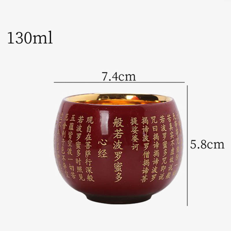 Buddha Stones Heart Sutra Grande Compassion Mantra Tasse à thé en céramique gravée Tasse à thé Kung Fu