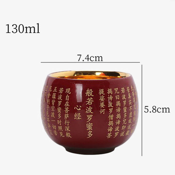 Buddha Stones Heart Sutra Grande Compassion Mantra Tasse à thé en céramique gravée Tasse à thé Kung Fu