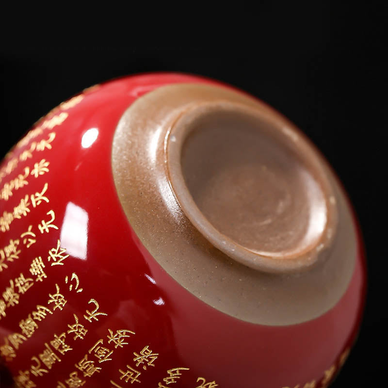 Buddha Stones Heart Sutra Grande Compassion Mantra Tasse à thé en céramique gravée Tasse à thé Kung Fu