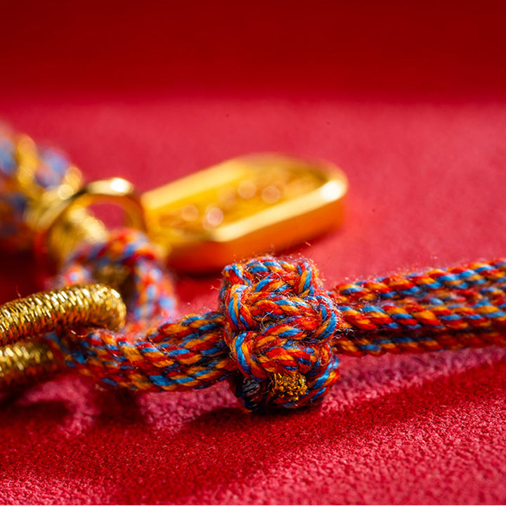 Bracelet tressé multicolore tibétain fait main avec Buddha Stones Om Mani Padme Hum Ruyi
