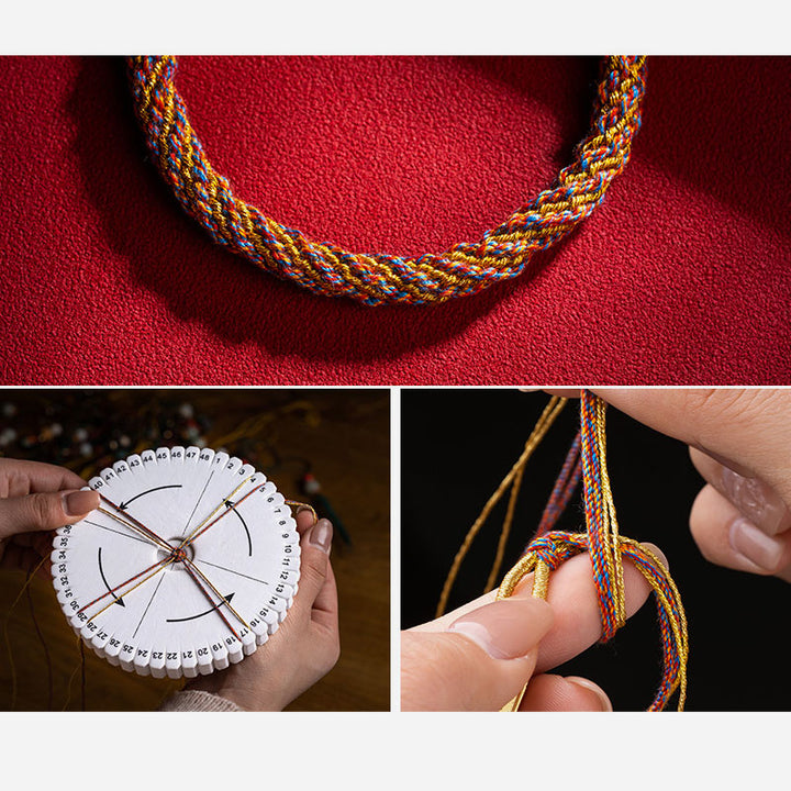 Bracelet tressé multicolore tibétain fait main avec Buddha Stones Om Mani Padme Hum Ruyi