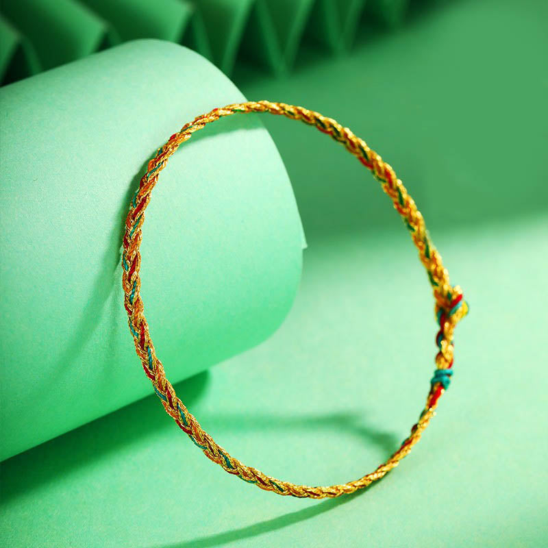 Bracelet tressé en écailles de dragon multicolores fait main par Buddha Stones