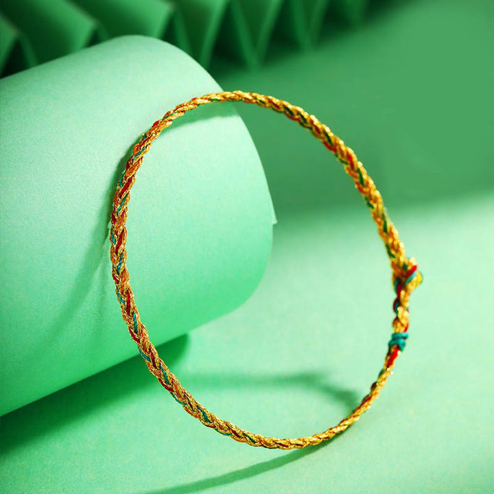 Bracelet tressé en écailles de dragon multicolores fait main par Buddha Stones