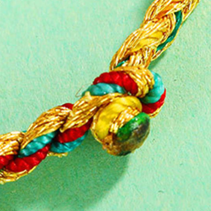 Bracelet tressé en écailles de dragon multicolores fait main par Buddha Stones