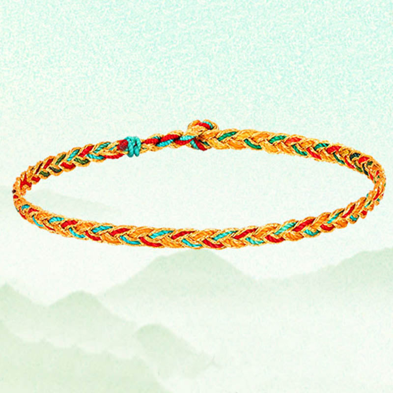 Bracelet tressé en écailles de dragon multicolores fait main par Buddha Stones
