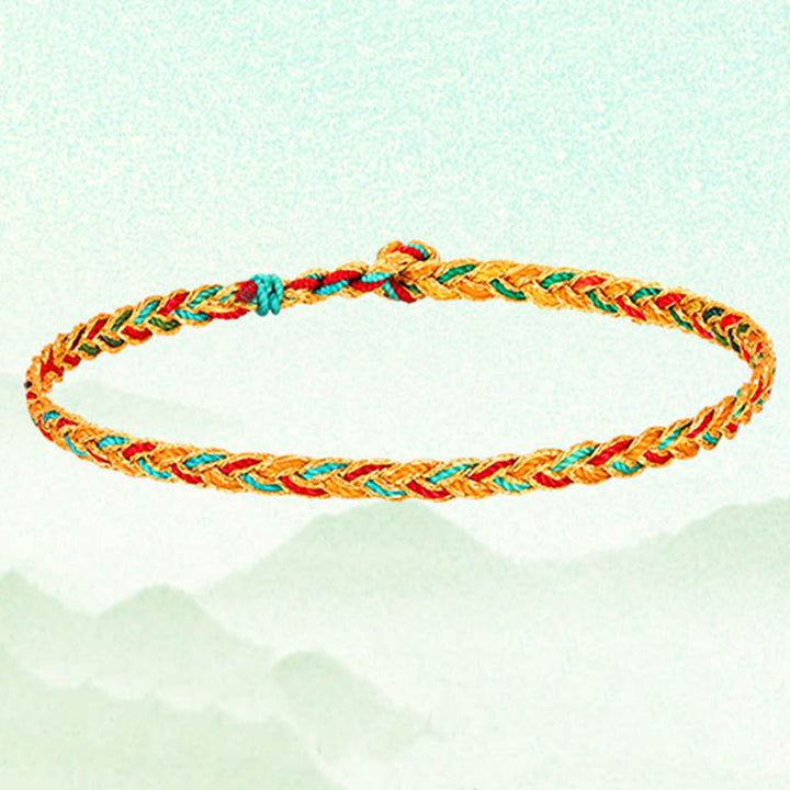 Bracelet tressé en écailles de dragon multicolores fait main par Buddha Stones