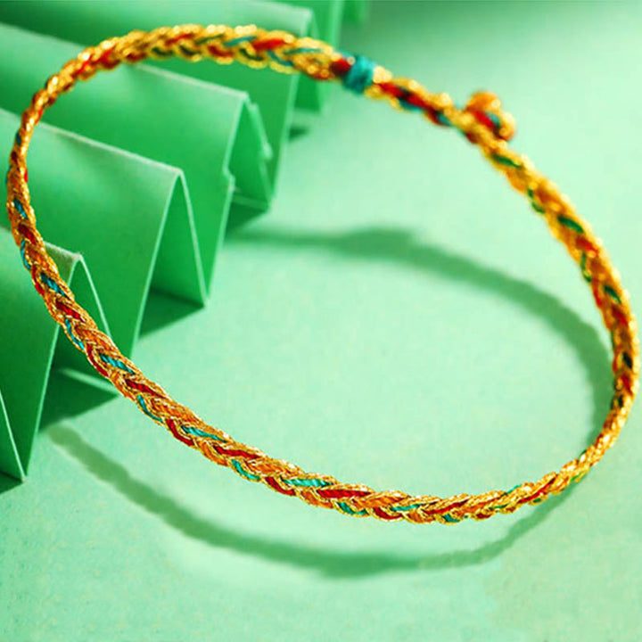 Bracelet tressé en écailles de dragon multicolores fait main par Buddha Stones