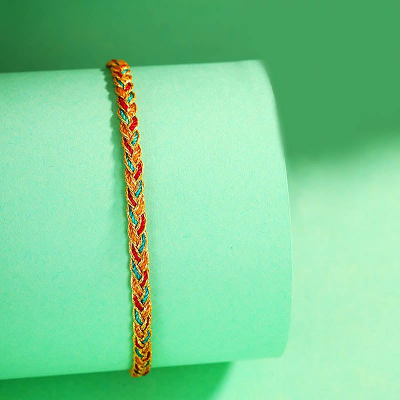 Bracelet tressé en écailles de dragon multicolores fait main par Buddha Stones