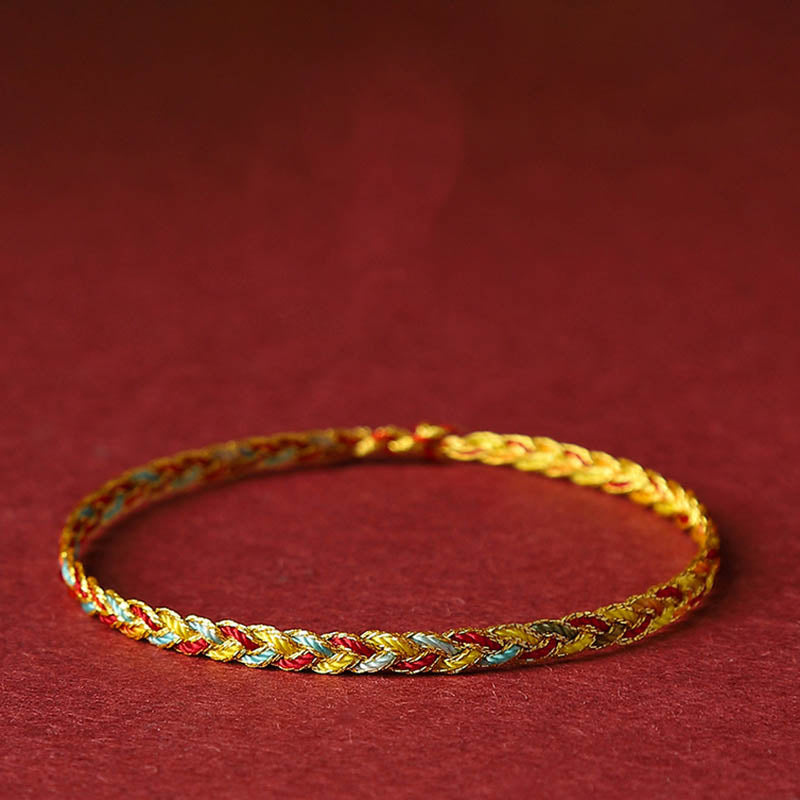 Bracelet tressé en écailles de dragon multicolores fait main par Buddha Stones - 19 cm - image 0