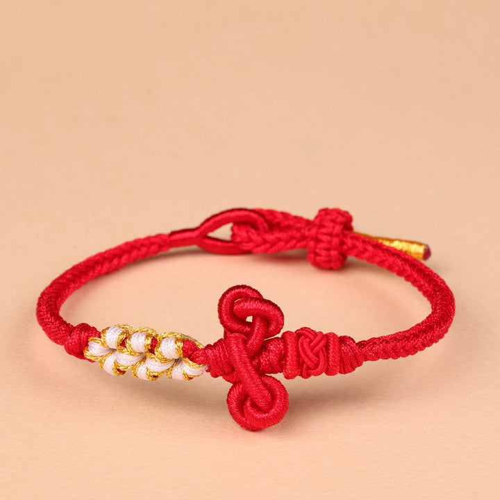 Bracelet en corde tressée fait main avec nœud Wenchang et Buddha Stones
