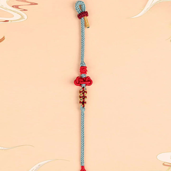 Bracelet en corde tressée fait main avec nœud Wenchang et Buddha Stones