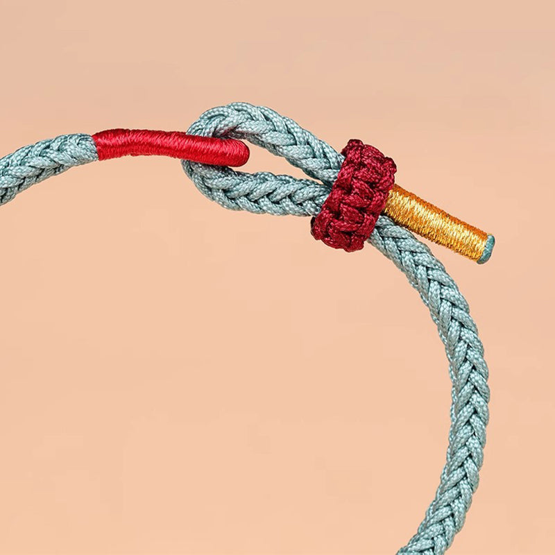 Bracelet en corde tressée fait main avec nœud Wenchang et Buddha Stones