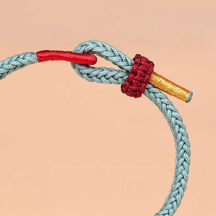 Bracelet en corde tressée fait main avec nœud Wenchang et Buddha Stones