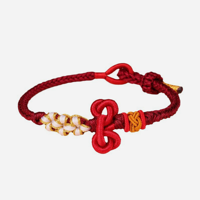 Bracelet en corde tressée fait main avec nœud Wenchang et Buddha Stones