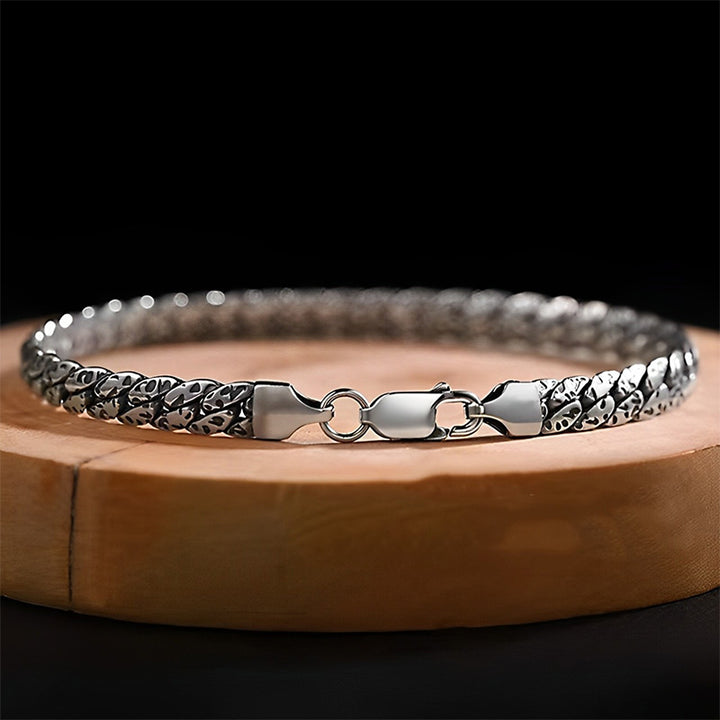 Bracelet porte-bonheur en cuivre avec boucle porte-bonheur et texture à pois simples avec Buddha Stones