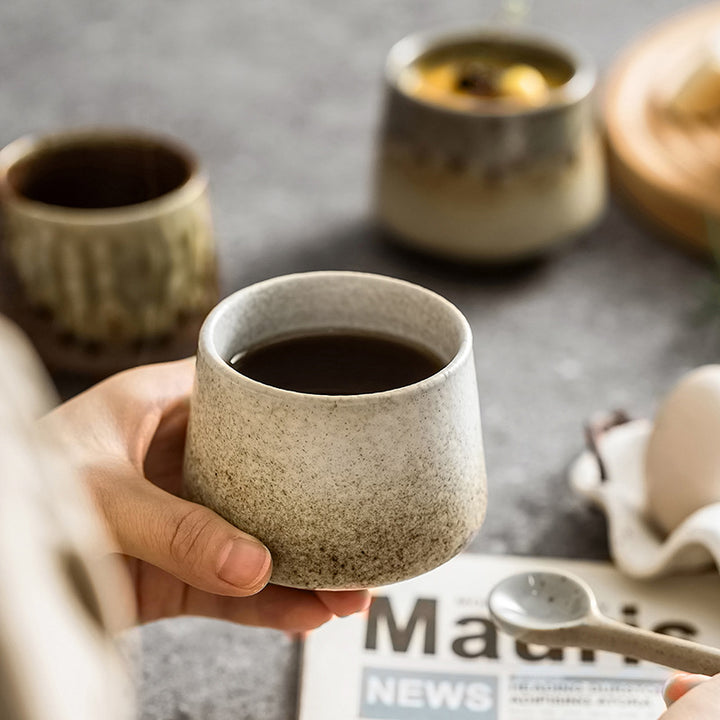 Tasse à café en céramique avec changement de four rétro Buddha Stones , tasse à café expresso pour thé, 200 ml