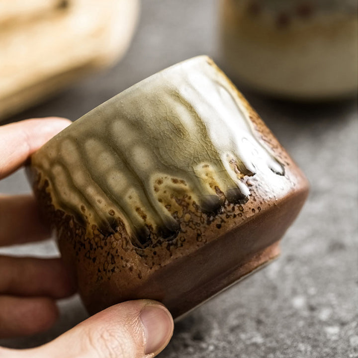 Tasse à café en céramique avec changement de four rétro Buddha Stones , tasse à café expresso pour thé, 200 ml