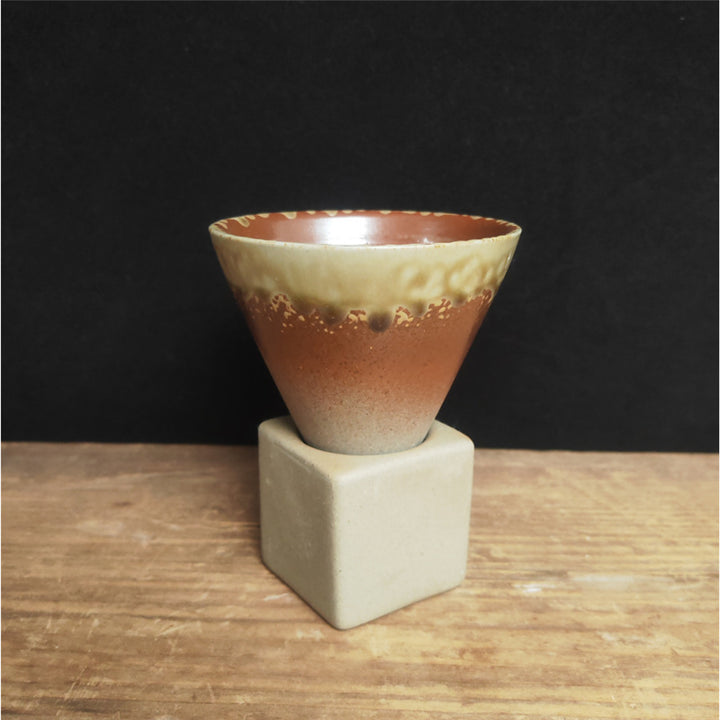 Tasse à café en céramique dégradée vintage Buddha Stones pour thé, café, latte, expresso, avec base, 200 ml