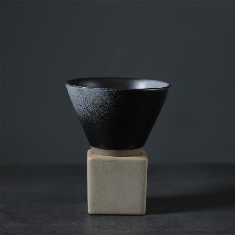 Tasse à café en céramique dégradée vintage Buddha Stones pour thé, café, latte, expresso, avec base, 200 ml