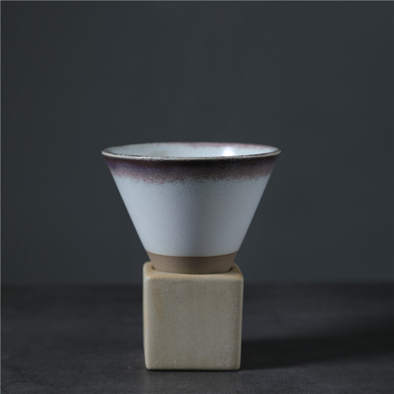 Tasse à café en céramique dégradée vintage Buddha Stones pour thé, café, latte, expresso, avec base, 200 ml