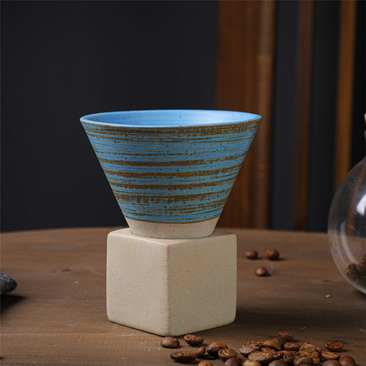 Tasse à café en céramique dégradée vintage Buddha Stones pour thé, café, latte, expresso, avec base, 200 ml
