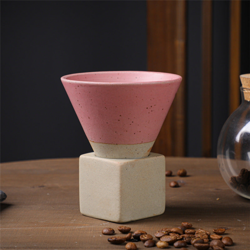 Tasse à café en céramique dégradée vintage Buddha Stones pour thé, café, latte, expresso, avec base, 200 ml