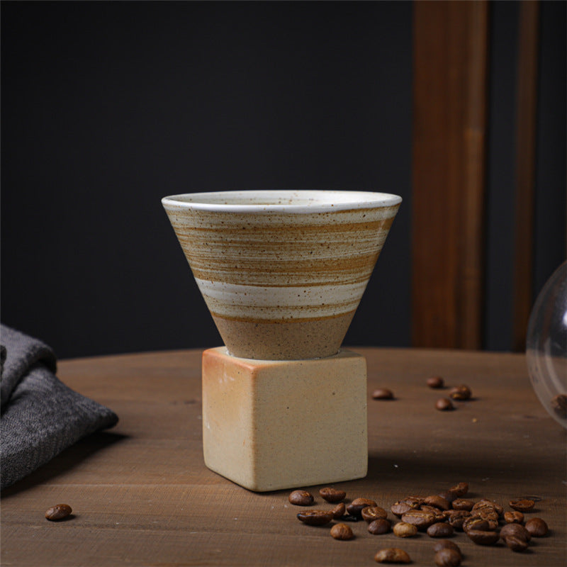 Tasse à café en céramique dégradée vintage Buddha Stones pour thé, café, latte, expresso, avec base, 200 ml