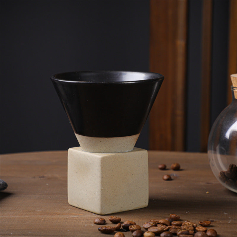 Tasse à café en céramique dégradée vintage Buddha Stones pour thé, café, latte, expresso, avec base, 200 ml