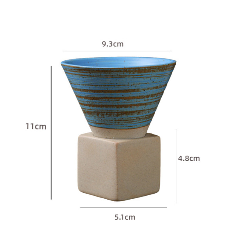Tasse à café en céramique dégradée vintage Buddha Stones pour thé, café, latte, expresso, avec base, 200 ml