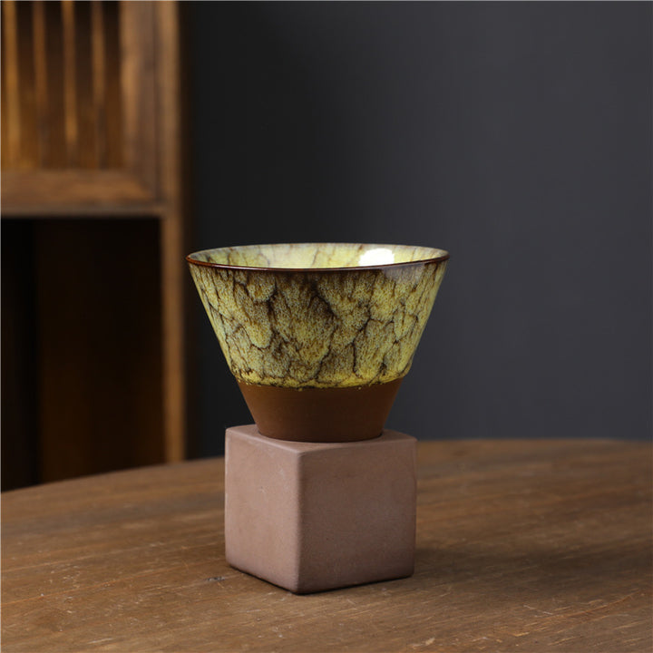 Tasse à café en Buddha Stones et changement de four rétro, tasse à café expresso, thé, latte, avec base, 200 ml