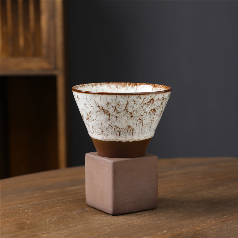 Tasse à café en Buddha Stones et changement de four rétro, tasse à café expresso, thé, latte, avec base, 200 ml