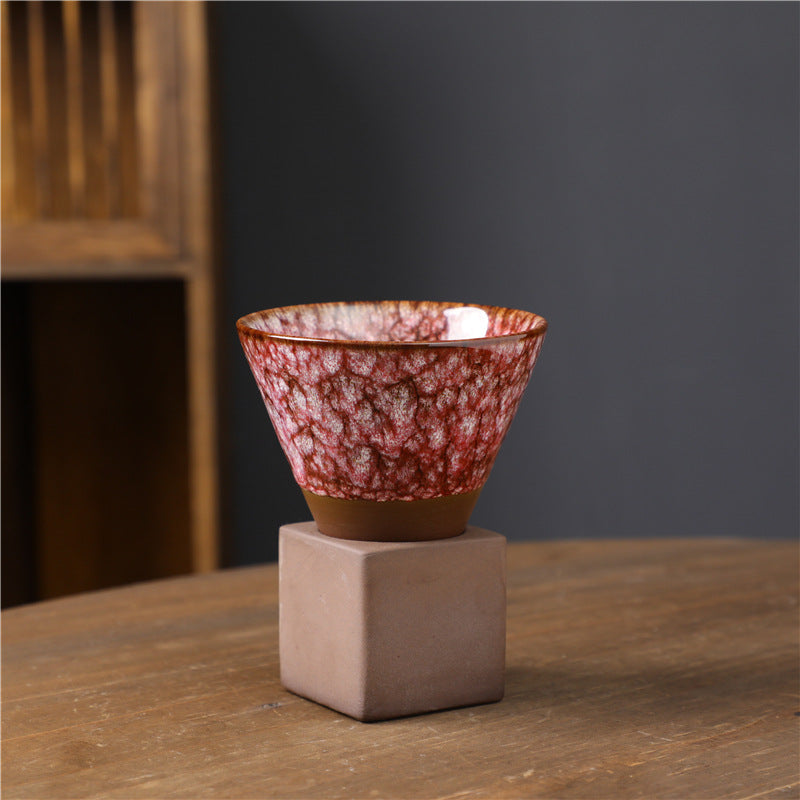Tasse à café en Buddha Stones et changement de four rétro, tasse à café expresso, thé, latte, avec base, 200 ml