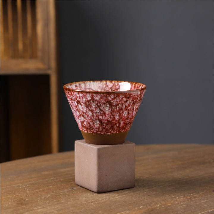 Tasse à café en Buddha Stones et changement de four rétro, tasse à café expresso, thé, latte, avec base, 200 ml