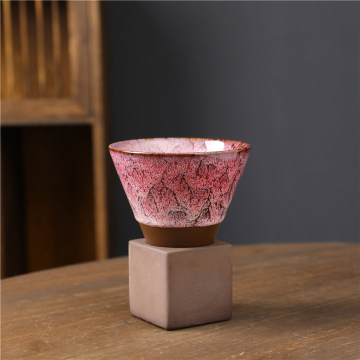Tasse à café en Buddha Stones et changement de four rétro, tasse à café expresso, thé, latte, avec base, 200 ml
