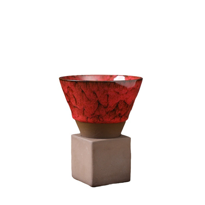 Tasse à café en Buddha Stones et changement de four rétro, tasse à café expresso, thé, latte, avec base, 200 ml