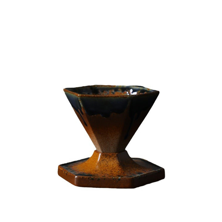 Tasse à café en céramique avec motif hexagonal en Buddha Stones, tasse à café avec base, 170 ml