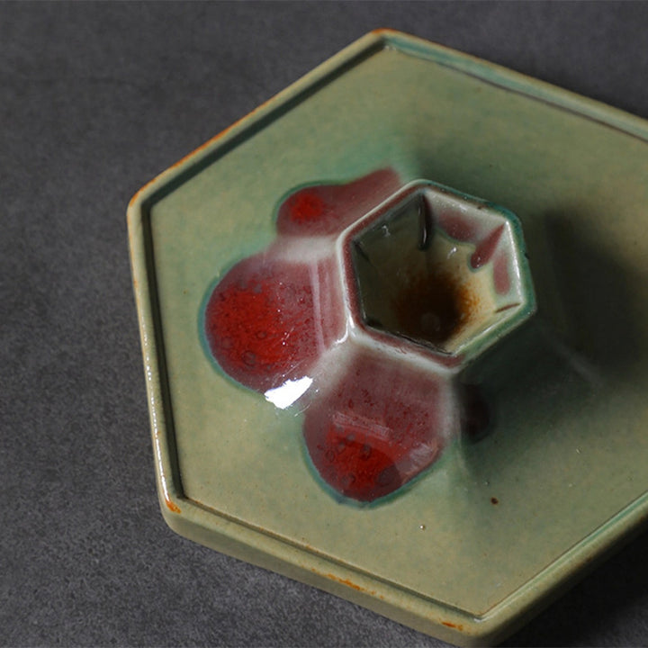 Tasse à café en céramique avec motif hexagonal en Buddha Stones, tasse à café avec base, 170 ml