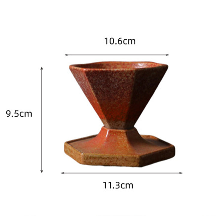 Tasse à café en céramique avec motif hexagonal en Buddha Stones, tasse à café avec base, 170 ml