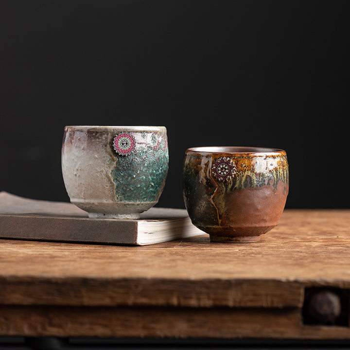 Tasse à café en céramique Buddha Stones Sunflower Kiln Change Tea Latte Espresso Coffee Cup 250ml