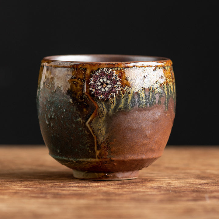 Tasse à café en céramique Buddha Stones Sunflower Kiln Change Tea Latte Espresso Coffee Cup 250ml